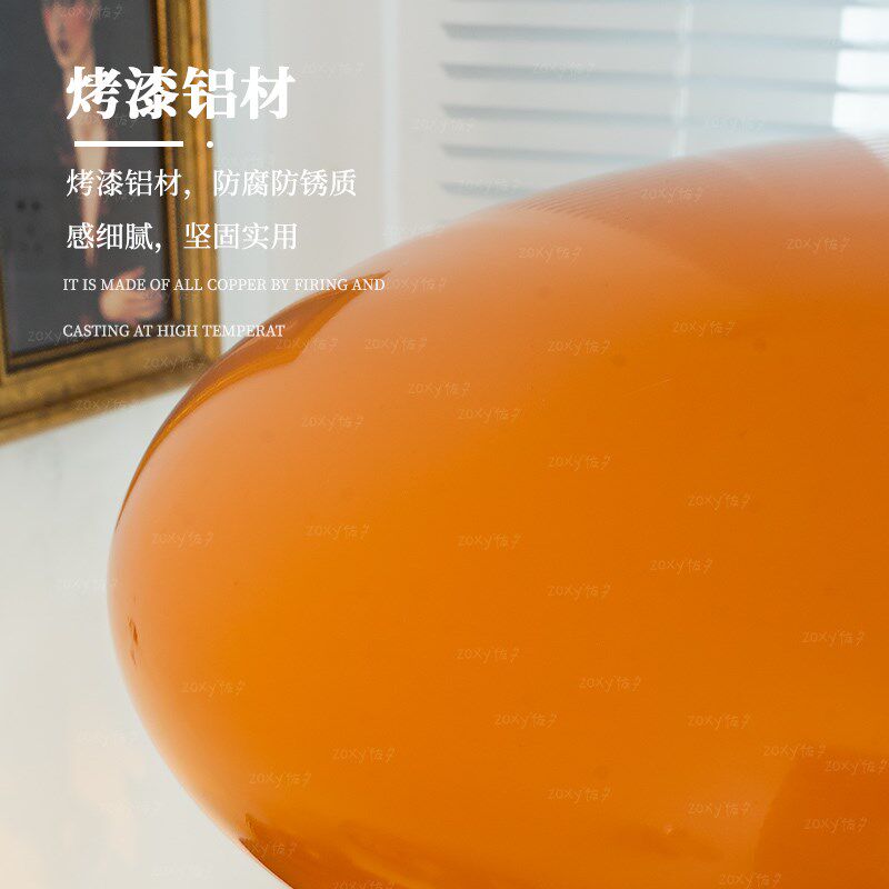 zoxy中古橘色锅盖餐厅吊灯 包豪斯复古吧台灯橙色单头餐桌吊灯,家装灯饰光源,餐厅吊灯,淘宝优惠券,粉丝福利购,淘宝优惠卷