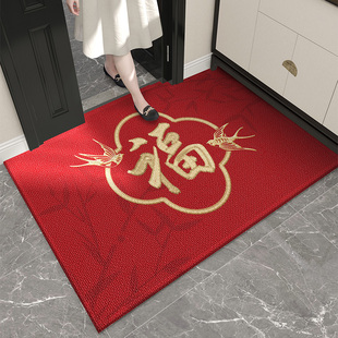 2023新款入户门红色喜庆地毯客厅门垫门口入门地垫大门高级感脚垫