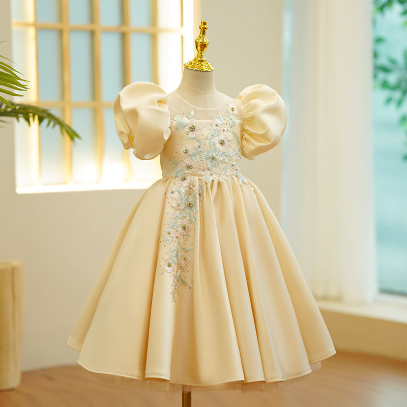 儿童礼服公主裙夏季高端小女孩合唱演出服女童生日主持人走秀长裙