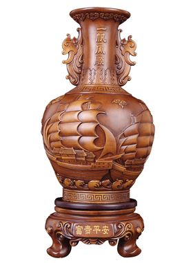 大展宏图花瓶摆件客厅一对 博古架客厅中式乔迁别墅装饰工艺品