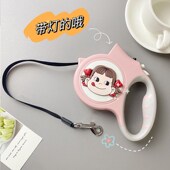 狗狗宠物牵引绳自动伸缩小型犬可爱粉色遛狗绳泰迪外出狗绳子幼犬