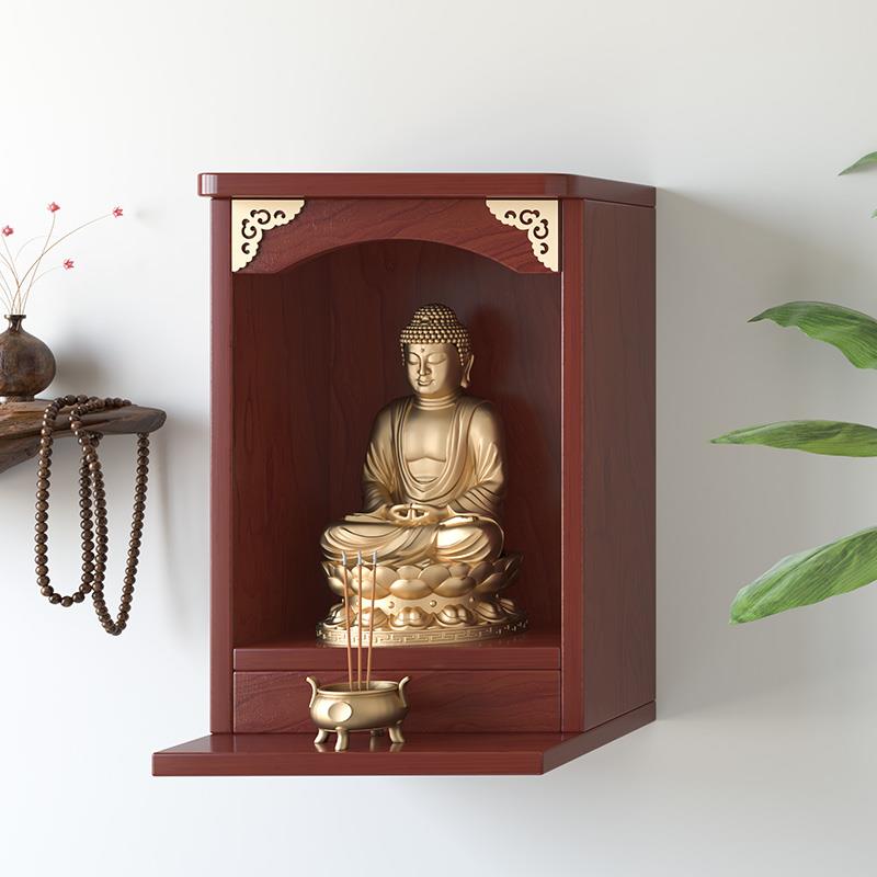 实木神龛壁挂式佛龛供桌神台财神爷柜子菩萨供奉台观音家用供奉柜