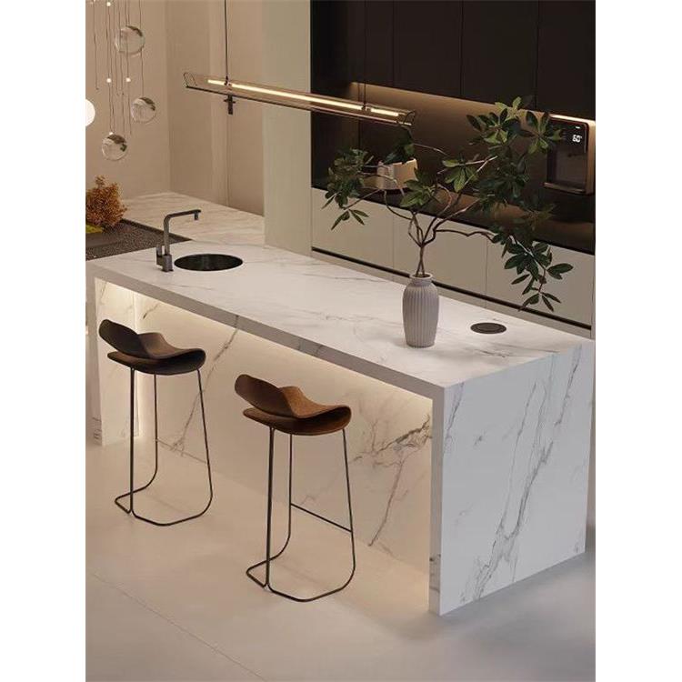 2025明星款岛台餐桌一体家用小户型厨房吧台桌现代简约大理石岛台