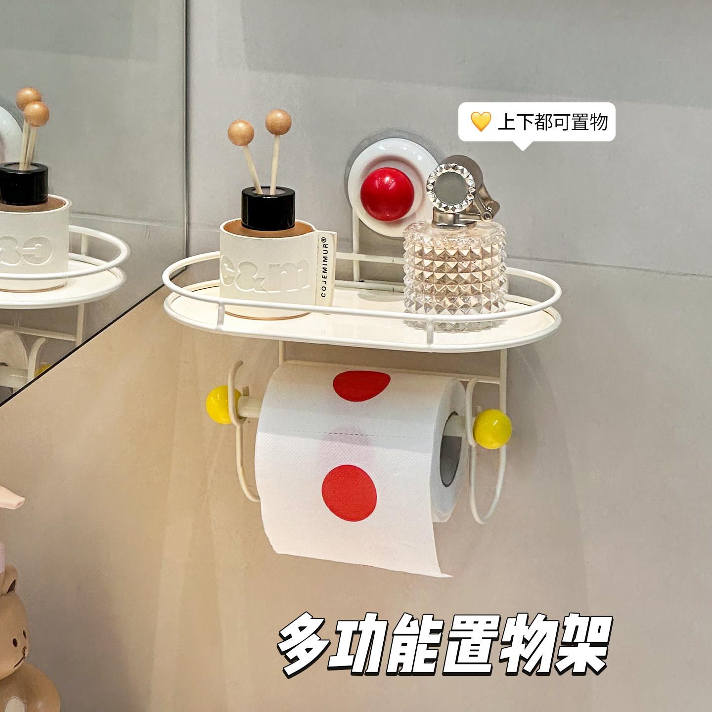 浴室吸盘卷筒卫生纸架免打孔壁挂式化妆室卷筒纸卫生纸收纳挂架纸图片