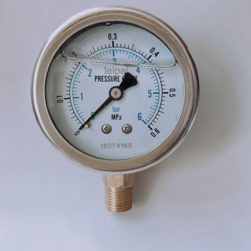 压力测量表 0-6bar 0-0.6mpa 双刻度显示 外壳直径68mm 螺纹ZG1/4