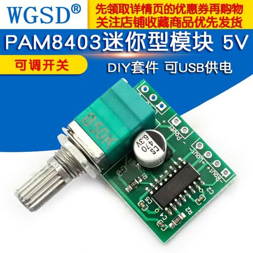 WGSD PAM8403迷你5V数字小功放板模块 DIY 可USB供电 diy