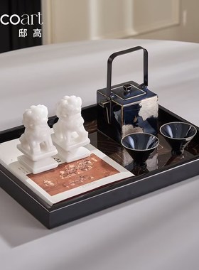 家居新会所售楼处大堂茶几托盘茶具装装饰装