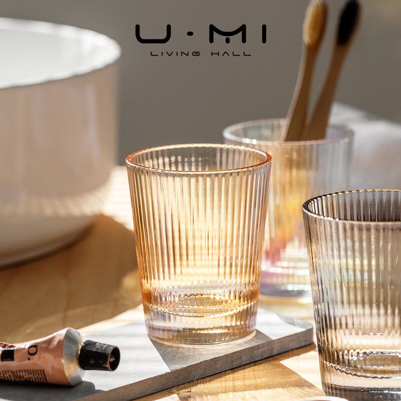 U i N 琉璃  漱口杯玻璃杯竖纹玻璃杯洗漱杯浴室刷牙杯,家庭/个人清洁工具,洗漱杯,淘宝优惠券,粉丝福利购,淘宝优惠卷