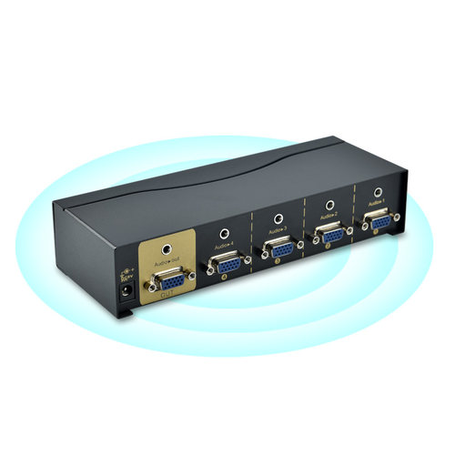 G切换器进出 高遥控视频电脑机显示器转换共享器四进一出