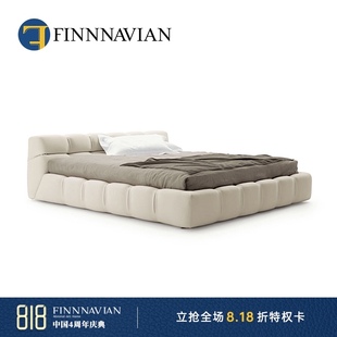 日式 tufty榻榻米 主臥真皮落地床1.8現(xiàn)代簡約輕奢床雙人 2021新品