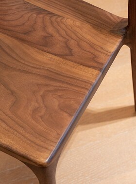 IZO 米卓北美餐椅中古风实木凳榫卯方圆餐椅