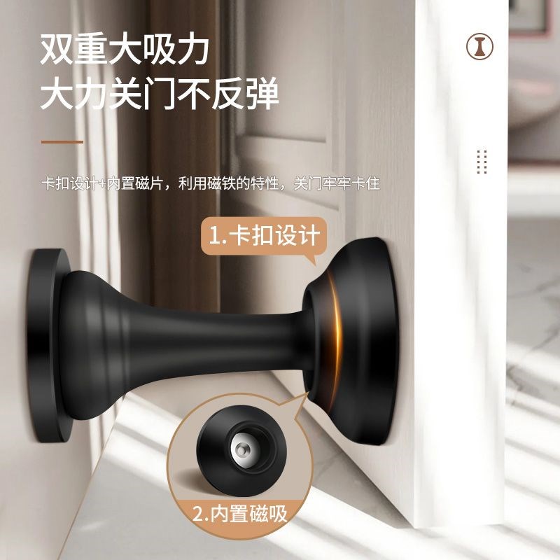 门吸免打孔新款门后吸门固定防撞地吸房门防风入户门门挡器图片