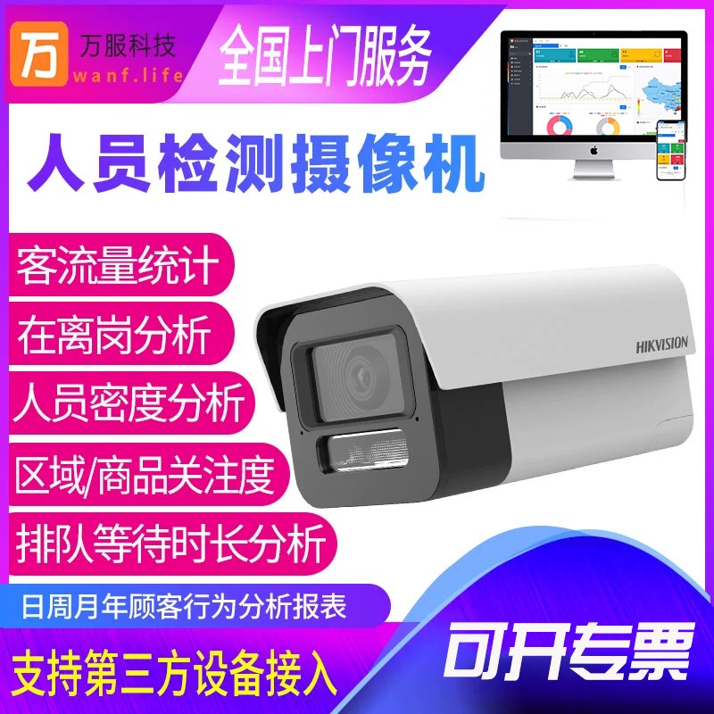 人员密度商品区域关注度热力图在离岗检测人客流量排队统计摄像头