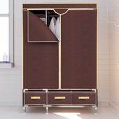 单布子钢管加粗加固宿舍出租房拉链防尘衣橱带抽屉