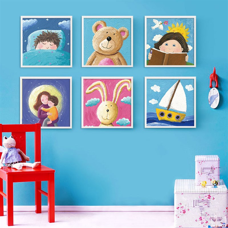 百特好男孩女孩幼儿园儿童房卡通挂画动物装饰画卧室画温馨小壁画图片