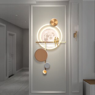 一帆风顺玄关装 饰画走廊尽头壁灯画奶油风寓意入户墙壁挂画