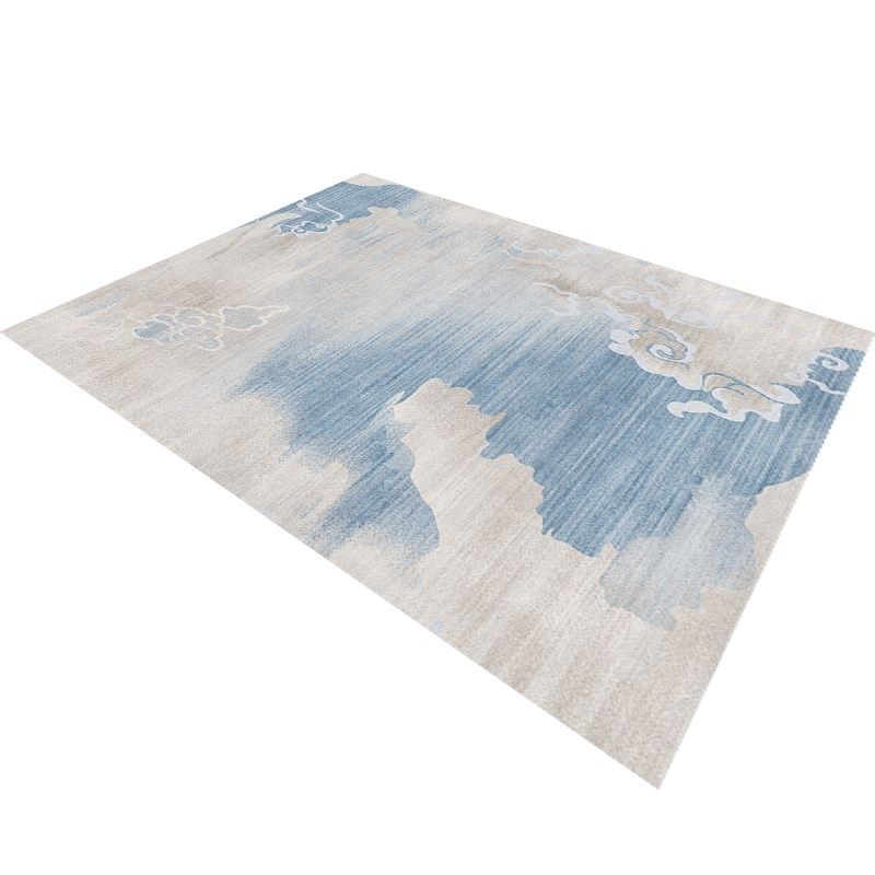 现代新蓝色抽象线条艺术客厅卧室地毯地垫毛毯抽象仿羊绒极简,居家布艺,地毯,淘宝优惠券,粉丝福利购,淘宝优惠卷