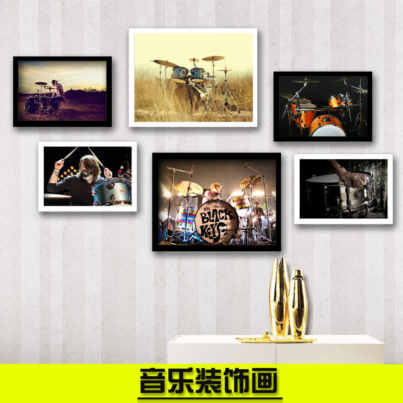 摇滚音乐鼓手海报 琴行架子鼓乐队酒吧壁画无框画装饰画挂画图片