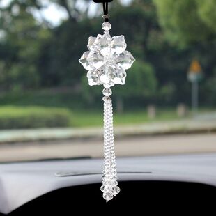 新款 水晶女士车品车载挂饰小轿车内吊坠后视镜
