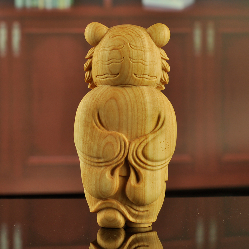 黄杨木雕刻老虎生肖手把件挂件男佩戴盘玩虎财虎工艺品车挂