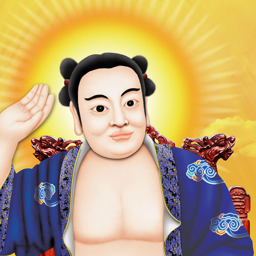 六十甲子癸卯年太岁皮时大将军画像神像挂画丝绢卷轴画装饰画
