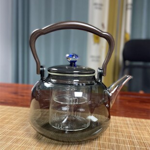 福运提梁壶高硼硅玻璃煮茶壶家用蒸煮一体提梁壶耐高温防爆提梁壶