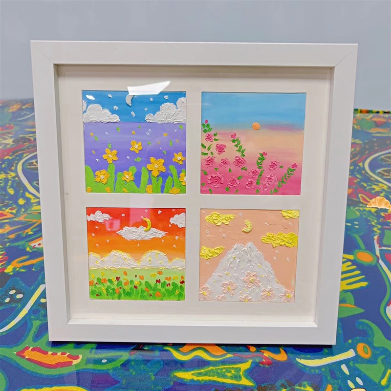 相框画框内衬卡纸装裱57寸k9宫格正方型定制米白色