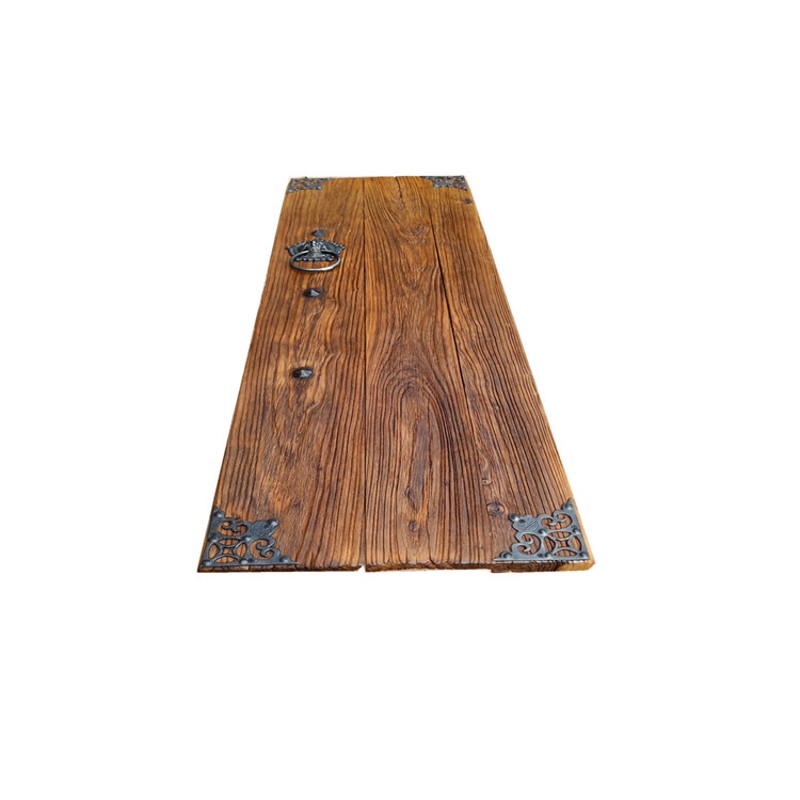 老榆木门板复古茶桌实木自然风化优质旧木板原生态吧台桌民宿定制