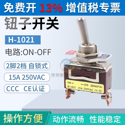 E-TEN拨杆摇头H 1021钮子开关2脚2档拨动12mm纽子摇臂电源单控CCC