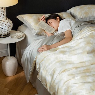 ALEX莱赛尔兰精天丝四件套夏季 冰丝床笠被套60支真丝床单床上用品