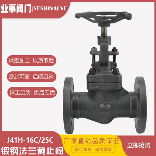 J41H-16C高温蒸汽导热油A105锻钢法兰截止阀DN15 20 25 32 40 50
