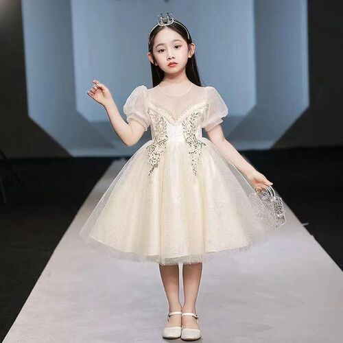 女童礼服公主裙钢琴演奏演出服小B花童主持人洋气连衣裙儿童裙子