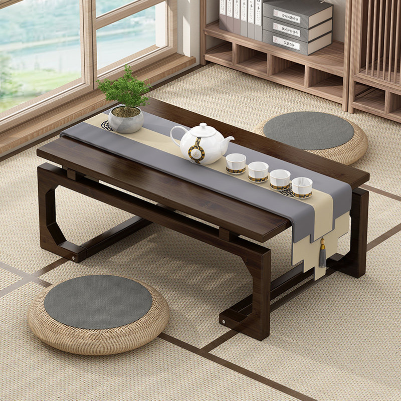 飘窗小桌子榻榻米茶桌非实木茶几家用炕桌卧室坐地矮桌新中式炕几
