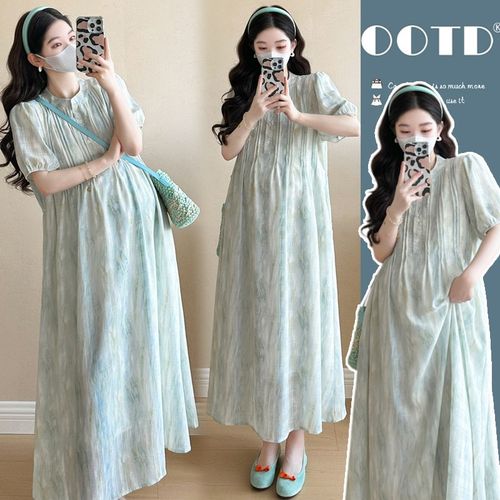 设计感孕妇连衣裙夏装新款韩式高级感网红潮妈孕妇装气质减龄裙子