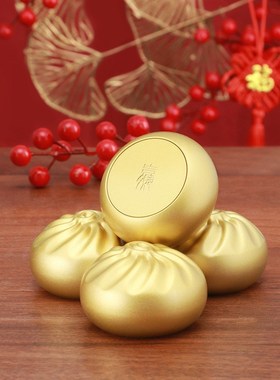 铜包子包赚包赢朱蒸蒸日上小福包炳中秋送礼招财纯黄铜仁开业摆件