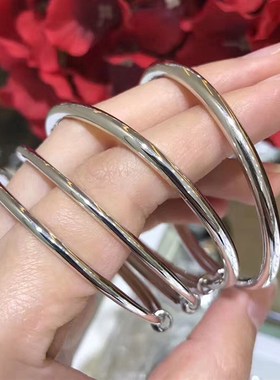 光圈圆棍手镯PT950铂金精品手环正圆型推拉空实心定制情人节生日