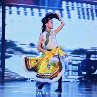 新款 女民族风艺考半身裙练习大摆裙定制 藏族牧民新歌舞蹈演出服装