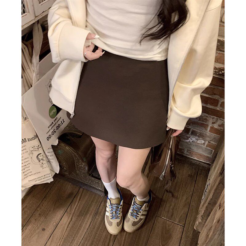 孕妇毛呢半身裙女春秋冬季韩w版小个子百搭显瘦托腹A字包臀短裙子