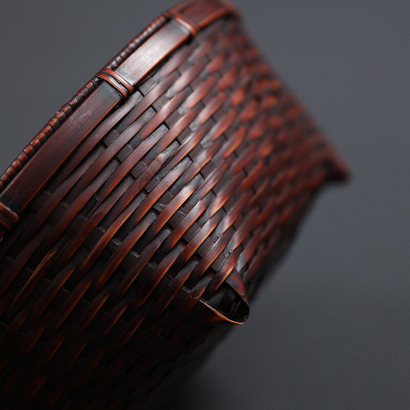 竹 编小碳斗碳篓碳灰篓炭钵收纳筐龙眼乌榄橄榄碳煮茶道配件茶室