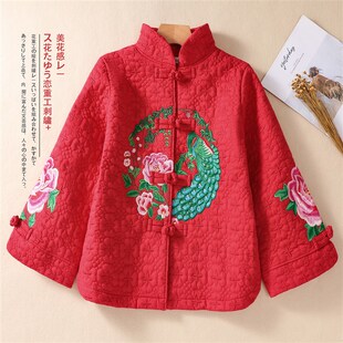 2022冬新款复古盘扣棉服唐装上衣民族风刺绣花短款外套高龄设计感