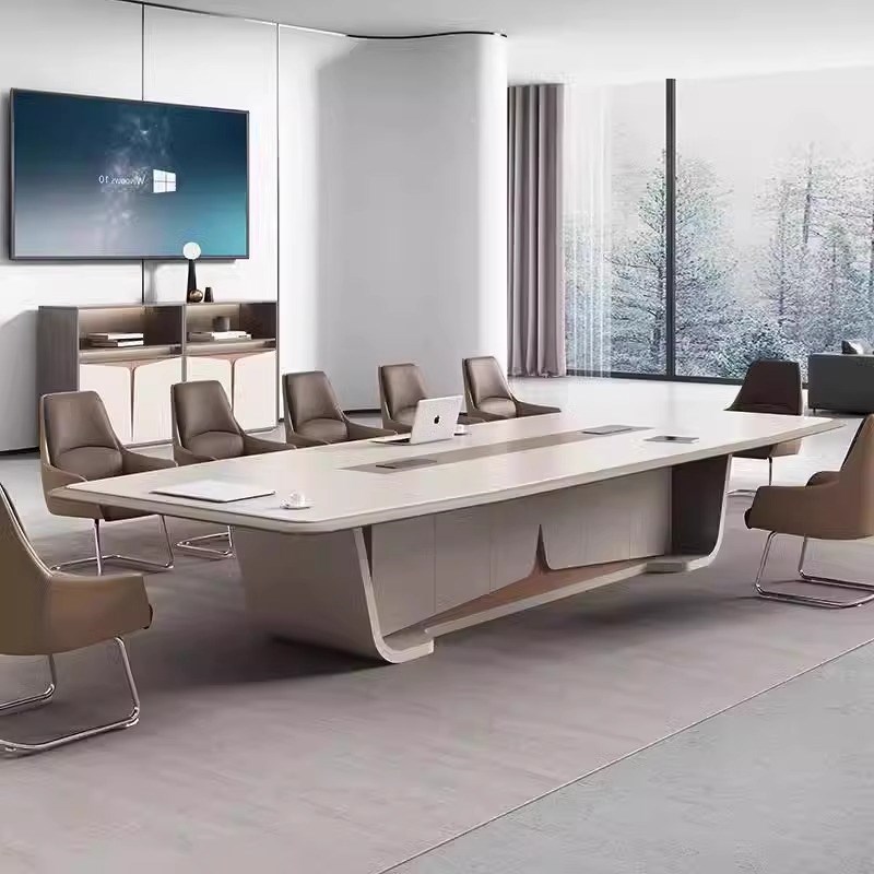 烤漆会议桌长桌椅现代办公室高档大气大型创意长条洽谈桌