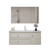 法式 定制 橡胶木浴室柜洗手盆柜洗漱台洗脸陶瓷一体盆智能装