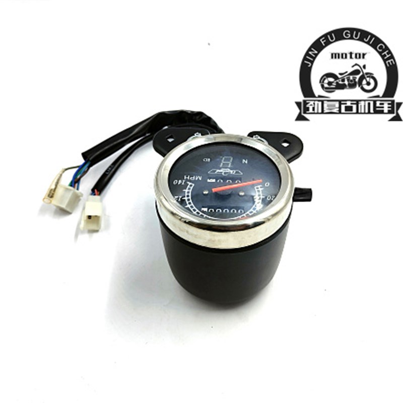 适用轻骑游侠出口款仪表 复古改装仪表天骏GN码表里程表带档显