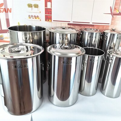 珍珠奶茶桶桶长奶筒白钢汤桶带盖加厚