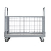 围栏手推车轻便带框网格物料快递钢板周转车推车货库搬运车