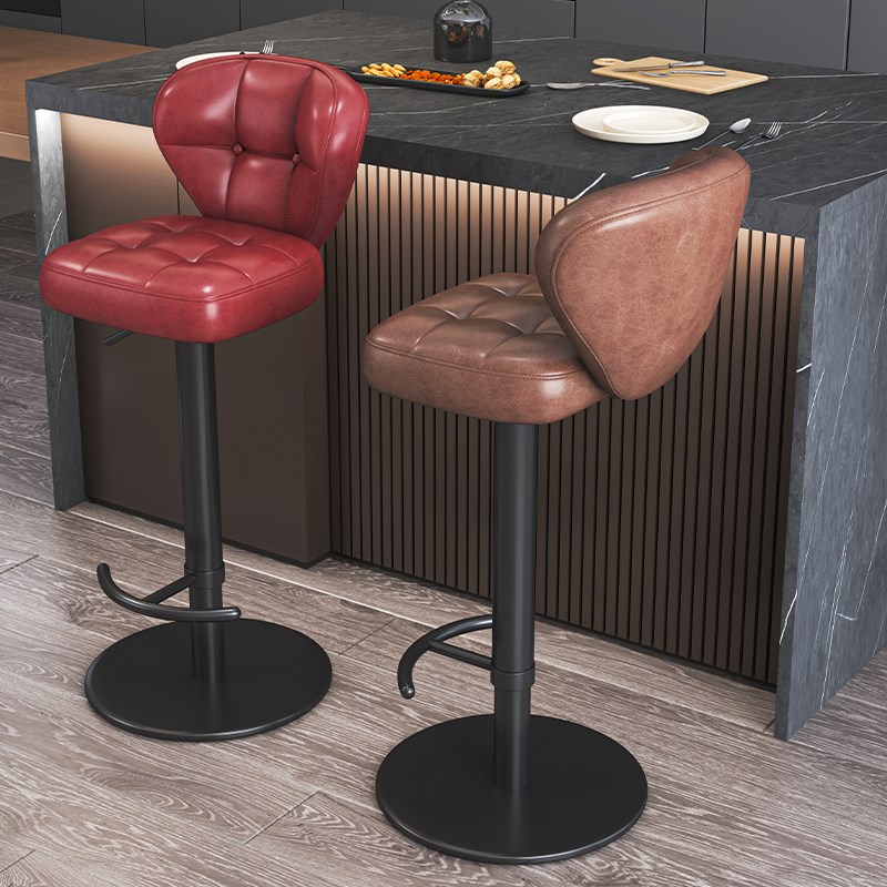 吧台凳圆凳子餐桌凳加厚不锈钢酒吧吧椅KTV游戏厅家用商用高脚凳