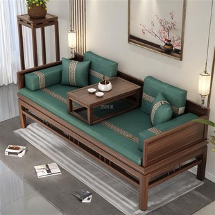 全实木罗汉床老榆木新罗汉塌榻沙发椅床推拉小户型茶桌椅直销