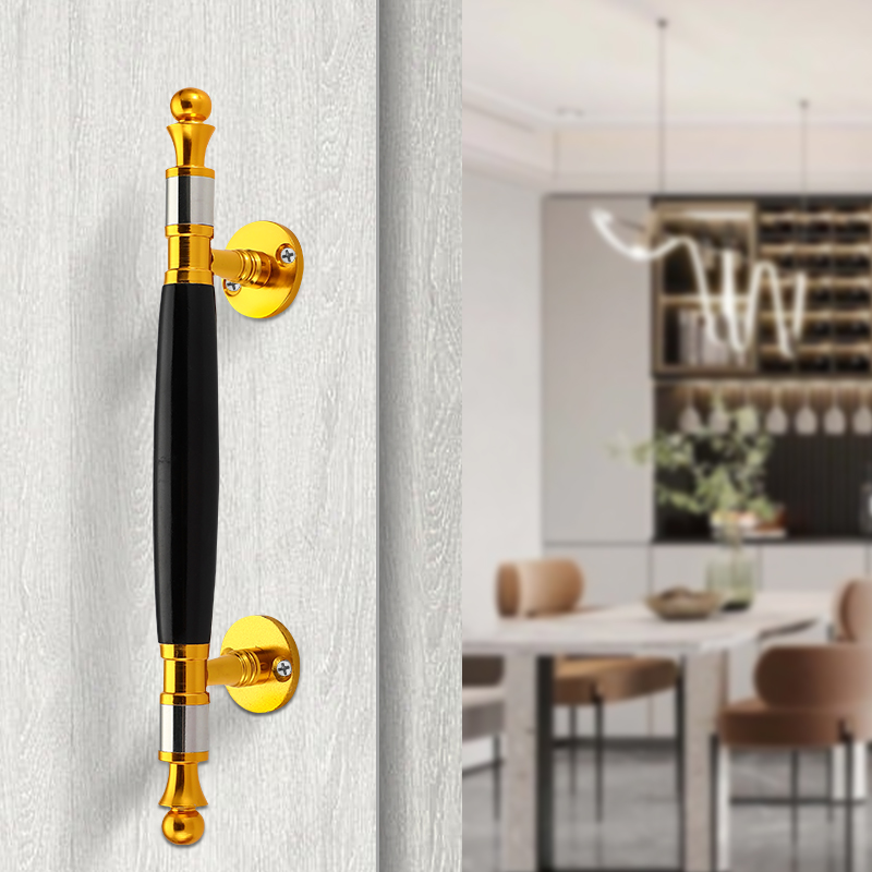 加厚金色木纹明装拉手木门把手大门防火门房门卧室尖小拉手