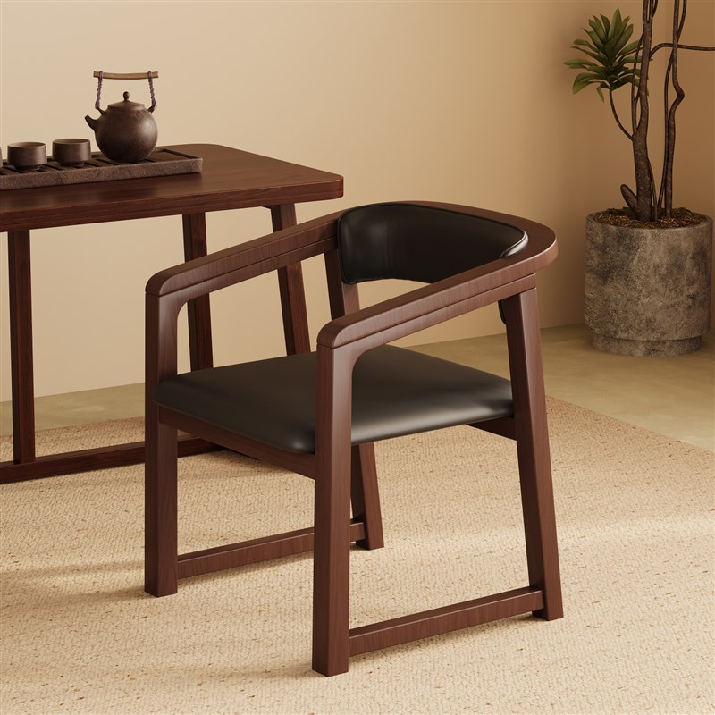 实木餐桌椅家用餐椅2024新款椅子扶靠背椅胡桃木茶椅书桌椅