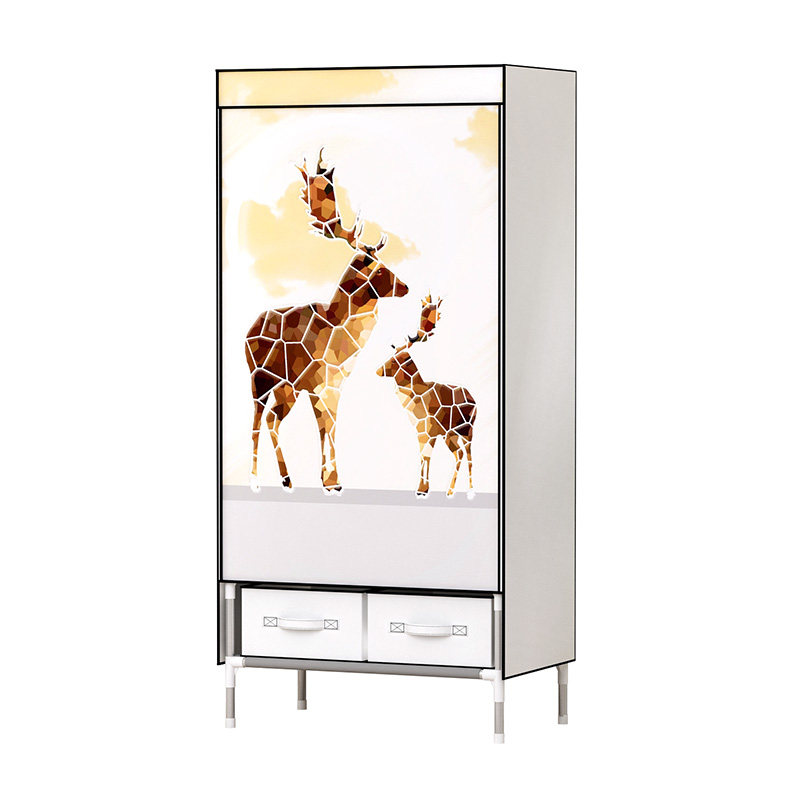 单人布现代加粗钢管加厚宿舍防尘带抽屉布艺衣橱,住宅家具,简易衣柜,淘宝优惠券,粉丝福利购,淘宝优惠卷